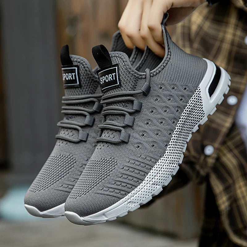 Variant image for Lightweight Breathable Running Shoes for Men – Plus Size Non-Slip Air Mesh Lace-Up Sneakers-10