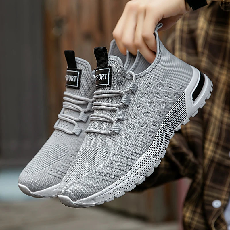 Lightweight Breathable Running Shoes for Men – Plus Size Non-Slip Air Mesh Lace-Up Sneakers-1