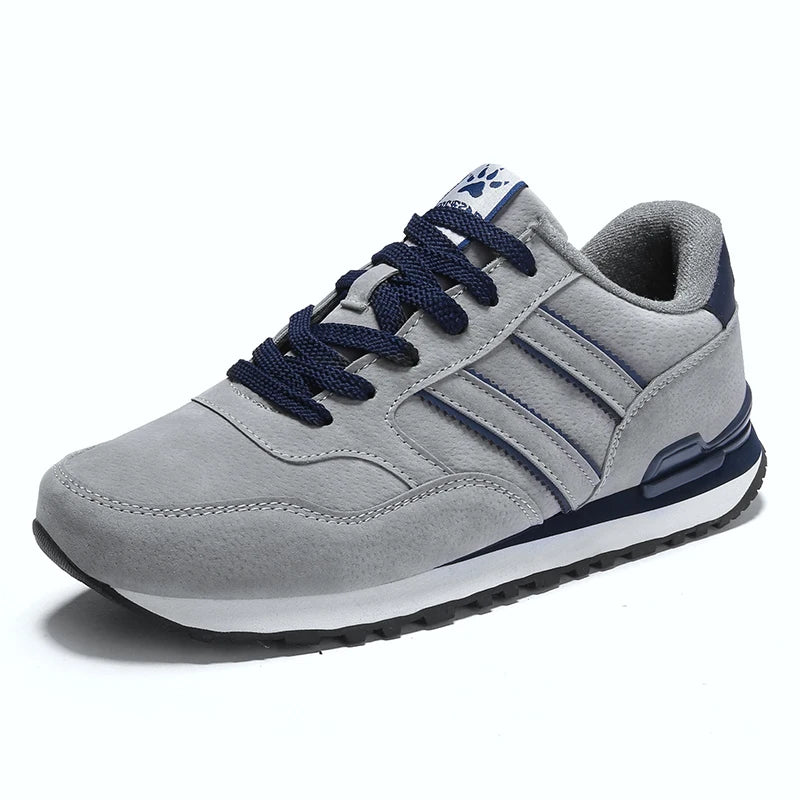 Mens Casual Shoes - Breathable Leather Sneakers, Stylish Black Casual Footwear for Autumn-1