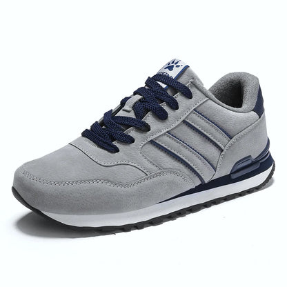 Mens Casual Shoes - Breathable Leather Sneakers, Stylish Black Casual Footwear for Autumn-1
