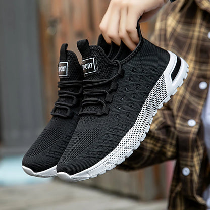 Variant image for Lightweight Breathable Running Shoes for Men – Plus Size Non-Slip Air Mesh Lace-Up Sneakers-3