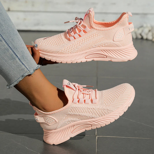 Casual Women's Sneakers - Lightweight Fly Weave Sports Shoes for Fall 2025, Breathable and Versatile Style-2